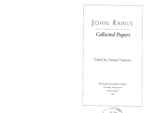 Collected Papers. Edited by Samuel Freeman