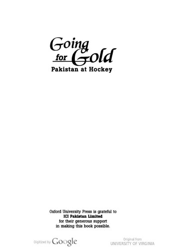Going for Gold: Pakistan at Hockey (Jubilee Series)