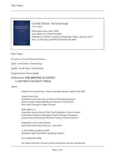 Greek Ethnic Terminology