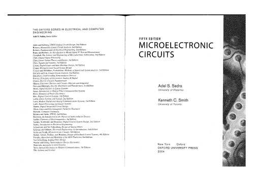 “Micro Electronic Circuits Theory And Applicatication,” 5th Edition