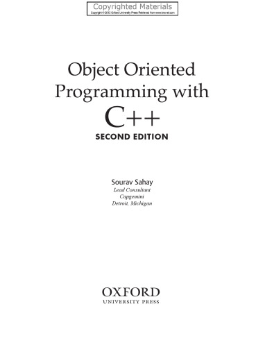 Object oriented programming with C++