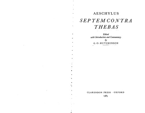 Aeschylus: Septem contra Thebes