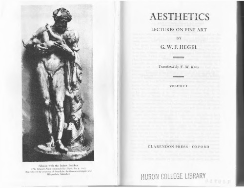 Aesthetics: Lectures on Fine Art. Volume I
