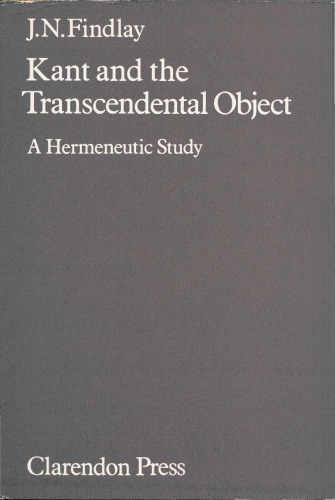 Kant and the Transcendental Object: A Hermeneutic Study