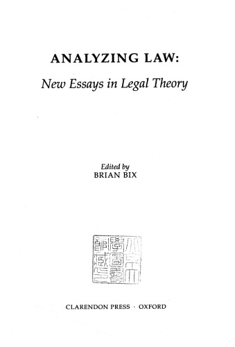 Analyzing Law: New Essays in Legal Theory