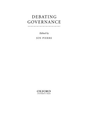 Debating Governance: Authority, Steering, and Democracy