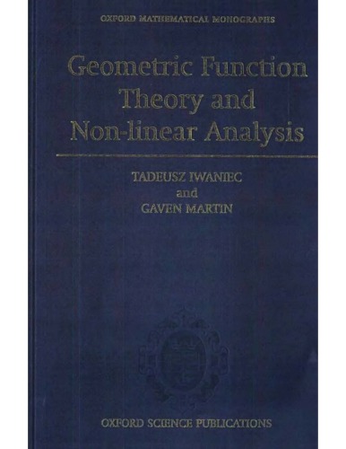 Geometric function theory and nonlinear analysis