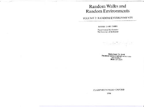 Random Walks and Random Environments: Volume 2: Random Environments
