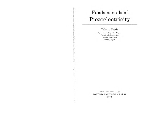 Fundamentals of Piezoelectricity (Oxford Science Publications)