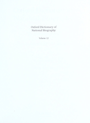 Oxford Dictionary of National Biography - Volume 12 Clegg–Const