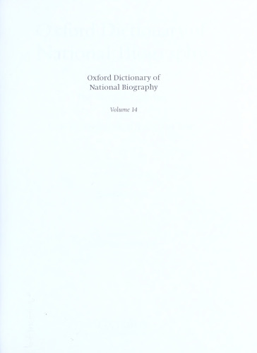 Oxford Dictionary of National Biography - volume 14 Cranfield–Dalwood