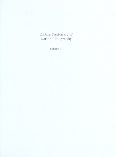 Oxford Dictionary of National Biography - volume 29 Hutchins–Jennens