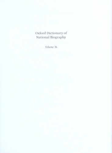 Oxford Dictionary of National Biography - volume 36 Macquarie–Martin