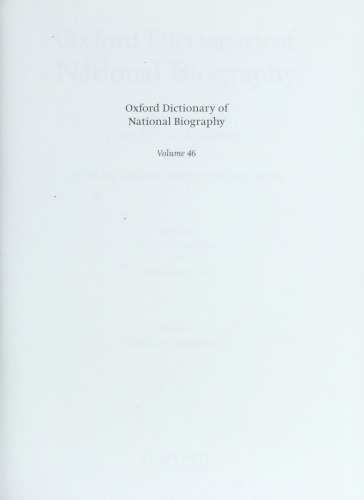 Oxford Dictionary of National Biography - volume 46 Randolph–Rippingille