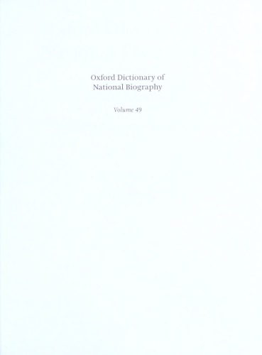 Oxford Dictionary of National Biography - volume 49 Sartorius–Sharman