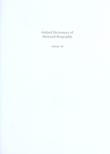 Oxford Dictionary of National Biography - volume 50 Sharp–Smiles