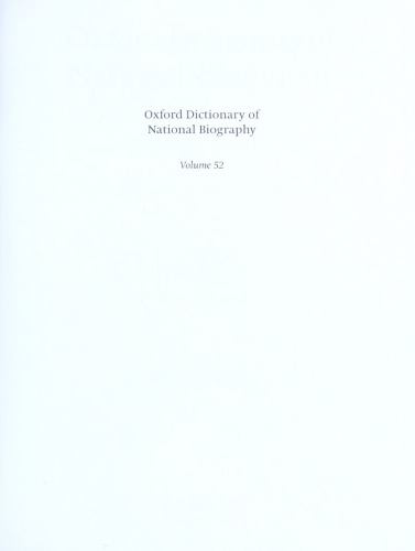 Oxford Dictionary of National Biography - volume 52 Spruce–Strakosch