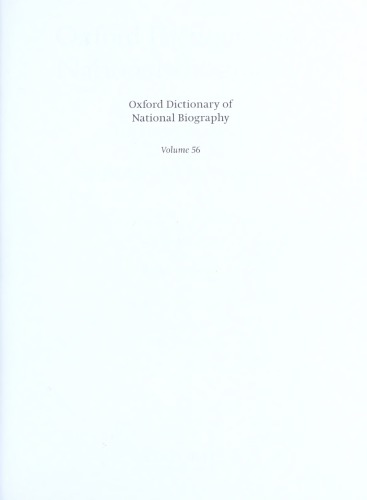Oxford Dictionary of National Biography - volume 56 Usk–Wallich