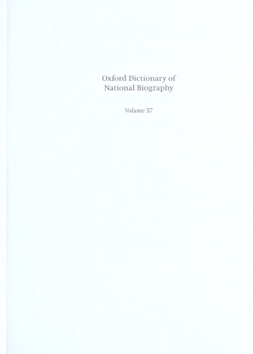 Oxford Dictionary of National Biography - volume 57 Walliers–Welles