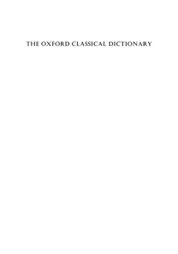 The Oxford Classical Dictionary