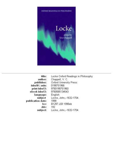 Locke (Oxford Readings in Philosophy)