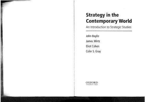 Strategy in the Contemporary World: An Introduction to Strategic Studies