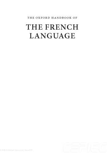 The Oxford Handbook of the French Language