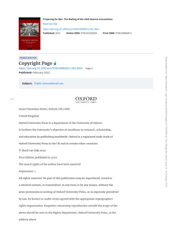 Preparing for War: The Making of the Geneva Conventions