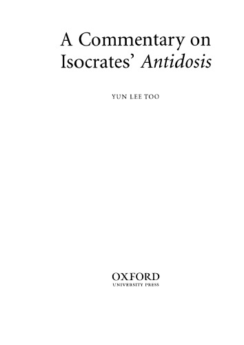 A Commentary on Isocrates' Antidosis