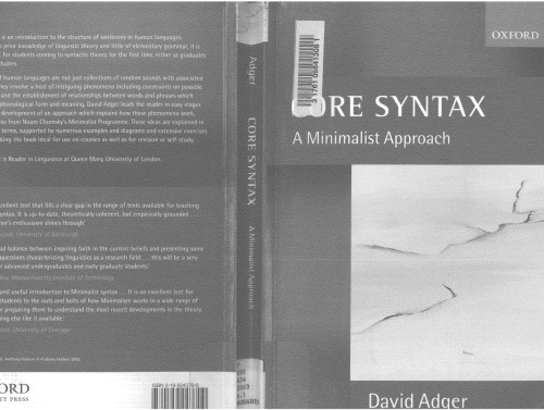 Core Syntax: A Minimalist Approach