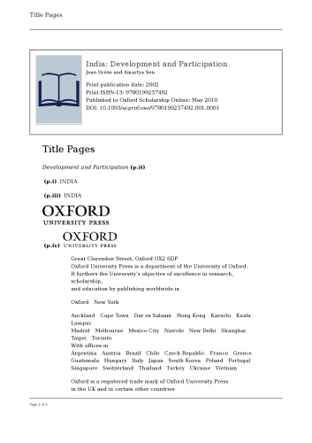India: Development and Participation
