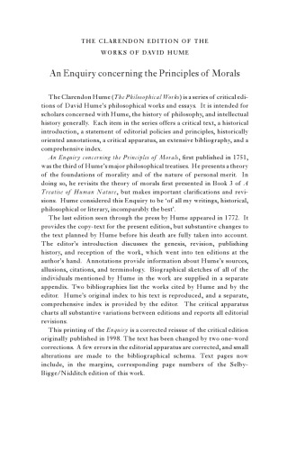 An Enquiry Concerning the Principles of Morals: A Critical Edition