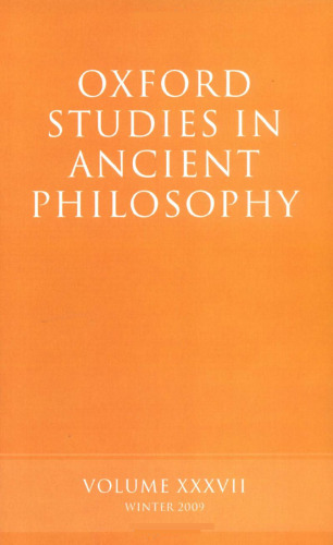 Oxford Studies in Ancient Philosophy: Volume 37