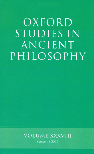 Oxford Studies in Ancient Philosophy: 38