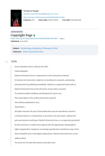 The Rules of Thought
