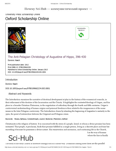 The Anti-Pelagian Christology of Augustine of Hippo, 396-430