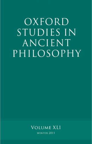 Oxford Studies in Ancient Philosophy: Volume 41