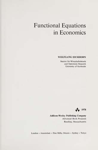 Functional Equations in Economics