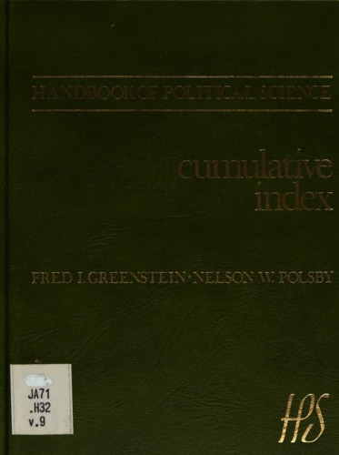Handbook of Political Science, V. 9: Cumulative Index