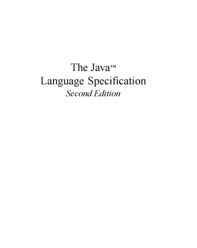The Java language specification (TM) Language Specification