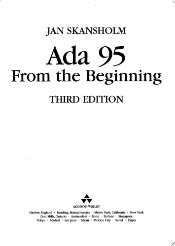 Ada 95 from the Beginning (3rd Edition)