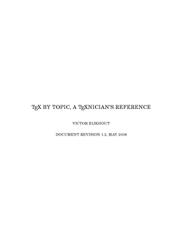 TeX by topic