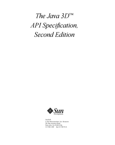 The Java 3D API Specification, 2nd Edition