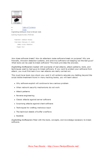 Exploiting Software: How to Break Code