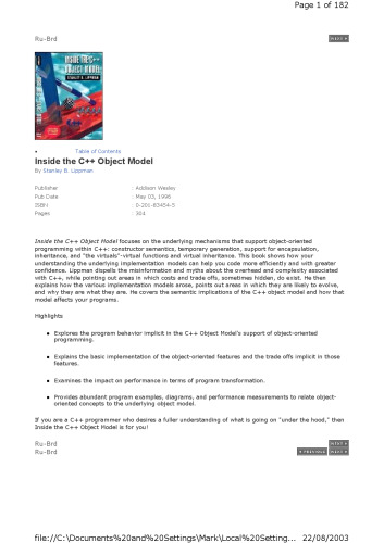Inside the C++ Object Model
