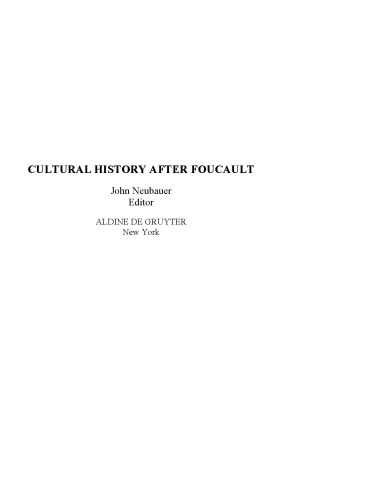 Cultural History After Foucault