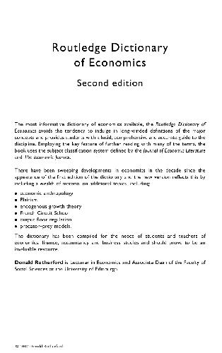 Dictionary of Economics