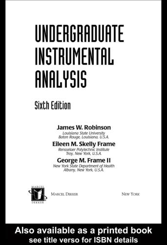 Undergraduate instrumental analysis