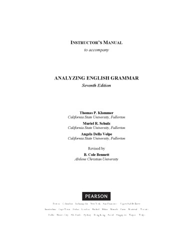 Analyzing English Grammar