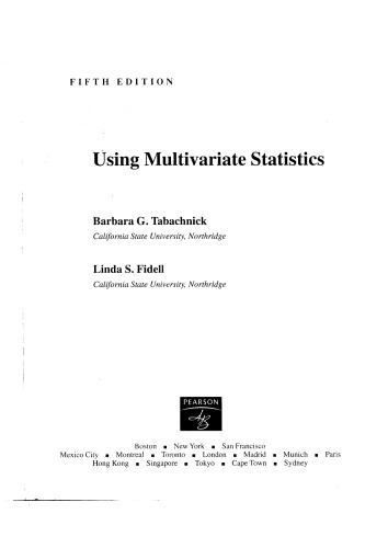 Using Multivariate Statistics (5th Edition)